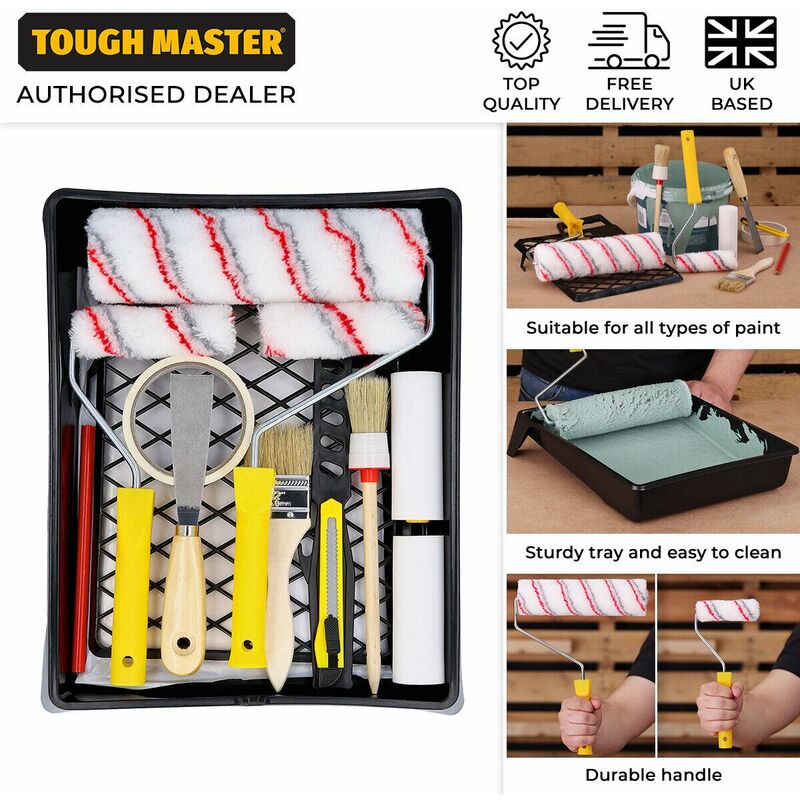 Tough Master - Paint Roller Tray Set, 17 Piece Painting Decorating diy Tool