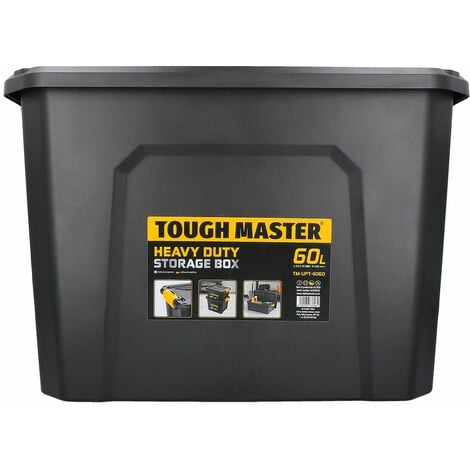 TOUGH MASTER Storage Box Heavy Duty Stackable Plastic Box Chest Organiser for Tools, Toys, Camping Gear - 60 Litres