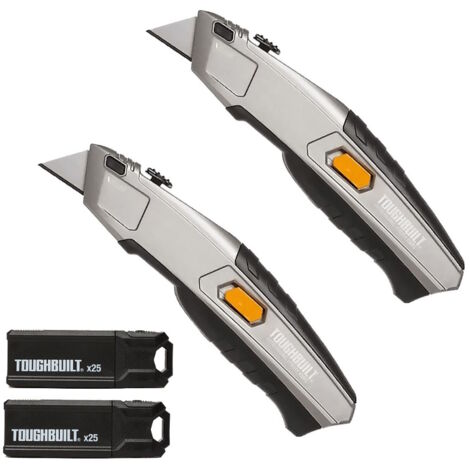 Toughbuilt Autoloading Utility Knife Twin Pack + 50 Blades TB-H4S52-20