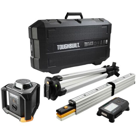 Toughbuilt TB-H2S4-LL-M150-R1 Rotary Laser Level Kit and Rolling Laser Receiver