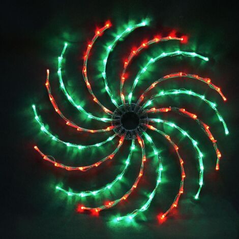 Toupie de Noël LED complète verte et rouge 50 cm