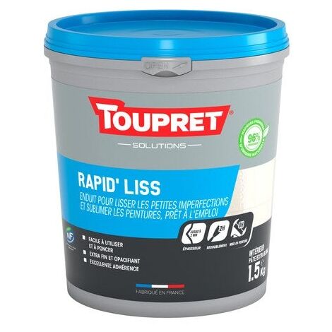 Toupret Enduit De Lissage 1.5 Kg En Pâte, Pour Mur / Plafond Intérieu