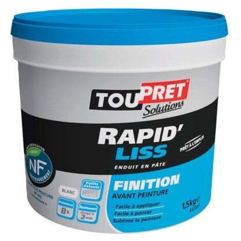 Toupret – Enduit de lissage 1.5 kg en pâte – Pour murs et plafonds intérieurs – Application jusqu'à 2 mm d'épaisseur – Prêt à l'emploi