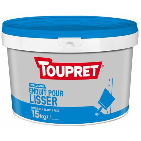 Toupret – Enduit de lissage en pâte 15kg – Prêt à l'emploi pour surfaces lisses – Facile à poncer – Pour plâtres, ciments et bétons - BCELIP15