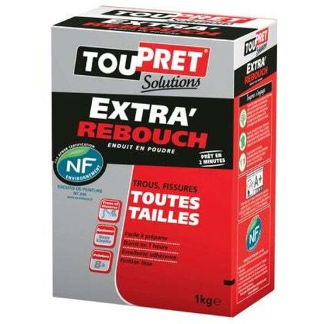 Toupret – Enduit de rebouchage en poudre 1 kg – Pour murs et plafonds intérieurs – Temps de séchage rapide – Couleur blanche après séchage