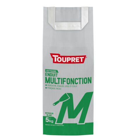 TOUPRET - Enduit intérieur multifonction poudre 5kg blanc