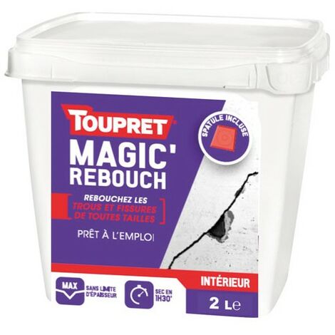 TOUPRET - Enduit intérieur rebouchage magic pâte allégée 2kg+spatule