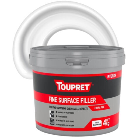 Toupret Fine Surface - Extra Fine Ready Mixed Interior Filler - 4Kg