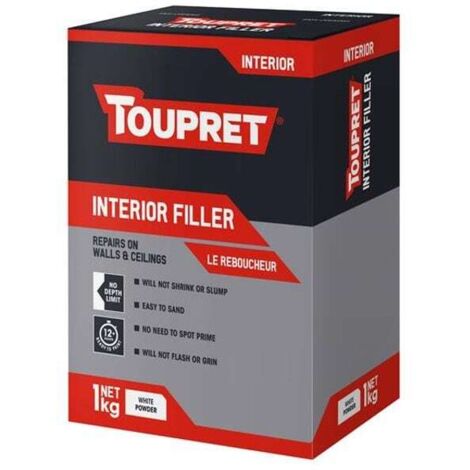 Toupret Interior Filler 1kg - Quick Dry & Easy Sanding