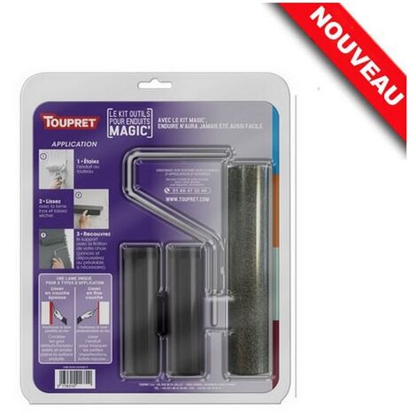 Toupret – Kit outils Magic pour lissage intérieur – Application jusqu'à 5 mm – Réduction ponçage 80% – Lame inox pour finition soignée