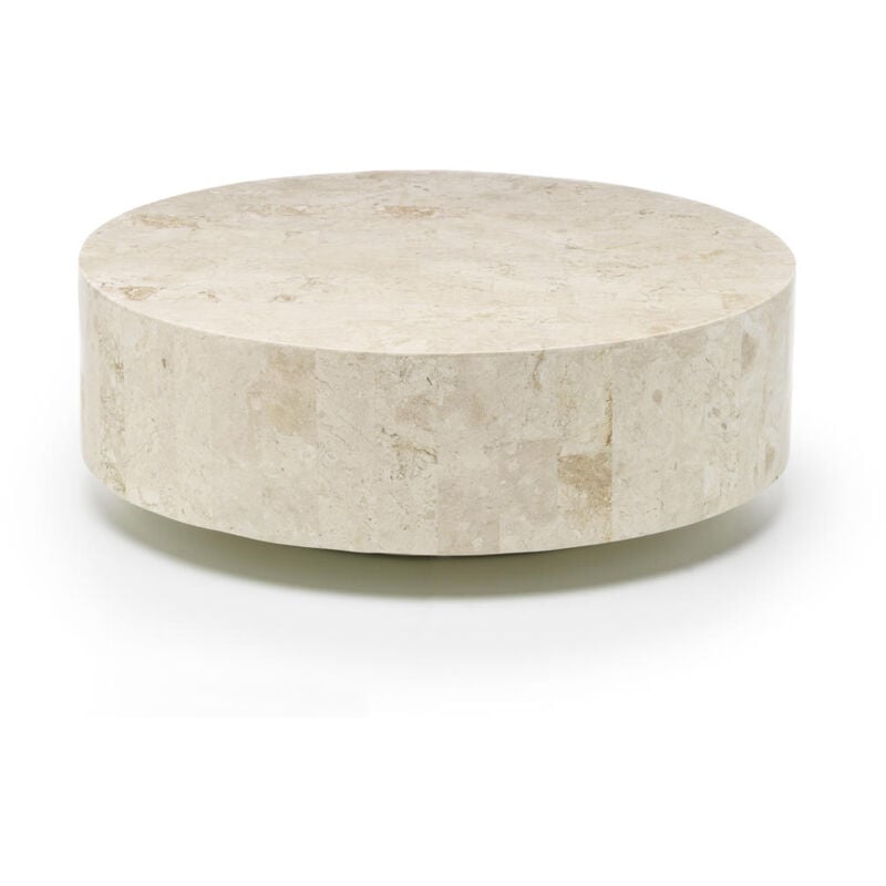 Stones - Tour 1 Table basse (85 x 85 x 28h) en pierre fossile beige