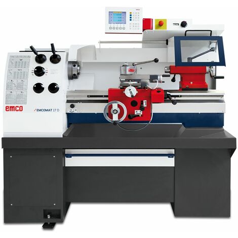 Tour à métaux précise hauteur des pointes 170 mm entre-pointes 700 mm alésage 50 mm 5,3 kW 400V + variateur Emco EMCOMAT-17 D