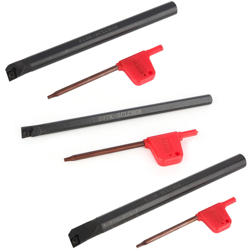 Tonchean - Tour cnc Set D'outils, Outils Tour a Metaux, sclcr Tour Alésage Titulaire Barre de Torsion Interne + 10 pcs CCMT0602 Insert + 3 pcs clé