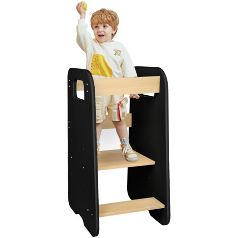 Tour d'Apprentissage pour Enfant-Barre de Sécurité-80x50x40cm-noir