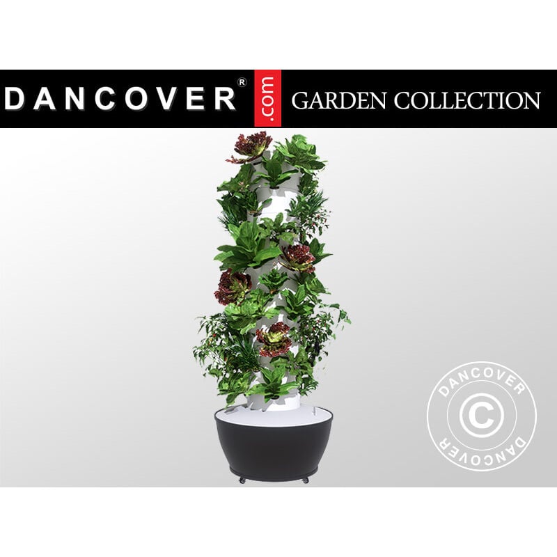 Dancover - Tour de culture hydroponique avec led, 0,8x0,8x1,7m, Blanc