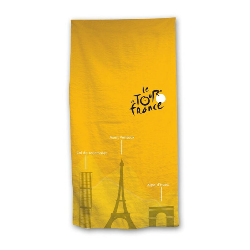 aymax - serviette de plage - cyclisme tour de france - jaune - 70x140 cm
