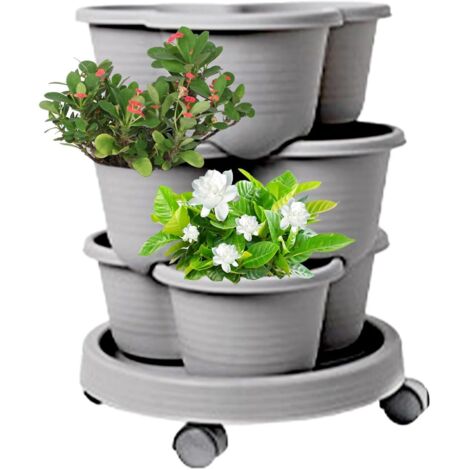 Tour de Jardin Verticale - Étagère à Empilable pour Extérieur - Bacs à