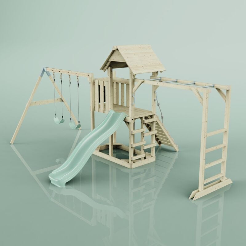 Polarplay - Tour de jeux Helsingborg Vert 562 x 358 cm Balançoire pour enfants