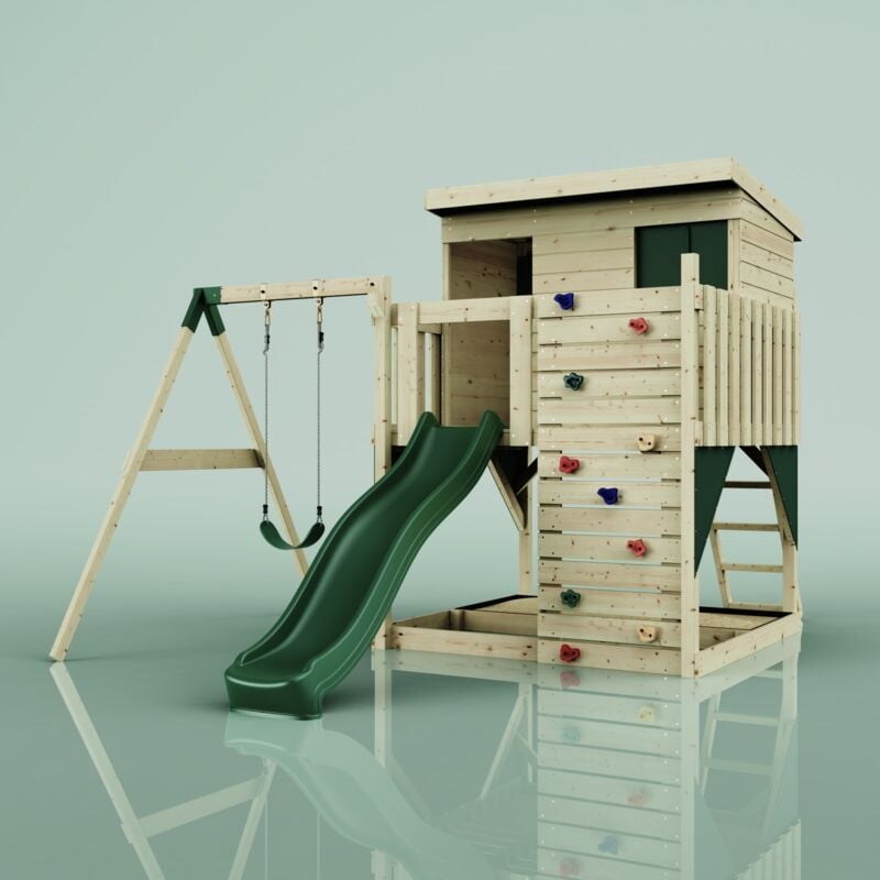 Polarplay - Tour de jeux Tjorven Vert 415 x 306 cm Balançoire pour enfants