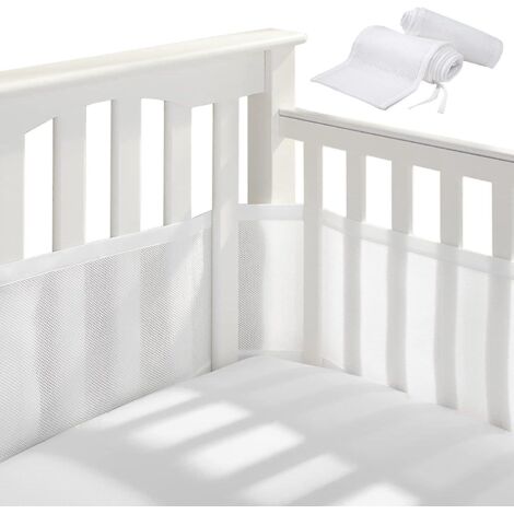 tour De Lit 4 Cts (2 Pices, Blanc), Tour De Lit Protecteur Pour Berceau, Tour De Lit Respirant Pour La Protection De La Maison