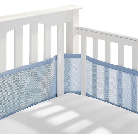 tour De Lit 4 Cts (2 Pices, Bleu), Tour De Lit Protecteur Pour Berceau, Tour De Lit Respirant Pour La Protection De La Maison