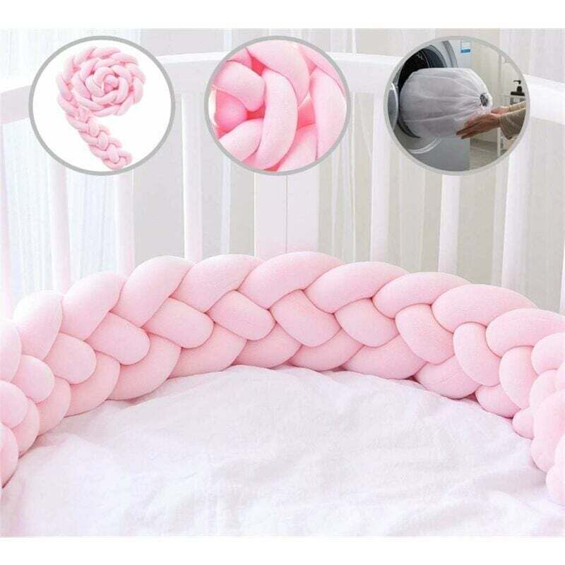Tour De Lit 4 Tissage Bébé Coussin Serpent Tressé Pare-Choc Velours Protection lit Bumper Pépinière pour Les Nouveau-Nés Lit Chambre Décor avec Sac à