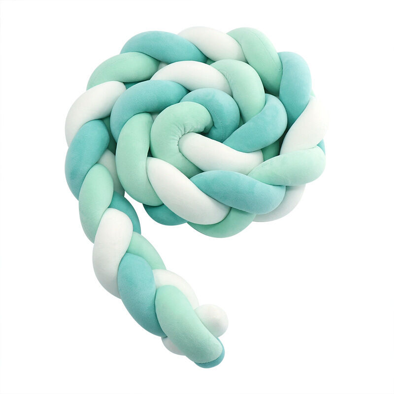Tour de lit bébé- 3 Tissage Bébé Coussin Serpent Tressé Pare - Choc Velours Protection lit Bumper Pépinière pour Les Nouveau-Nés Lit Chambre Décor