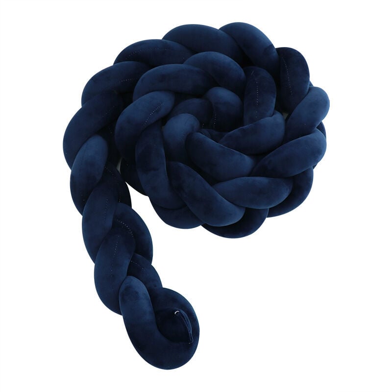 Tour de lit bébé- 3 Tissage Bébé Coussin Serpent Tressé Pare - Choc Velours Protection lit Bumper Pépinière pour Les Nouveau-Nés Lit Chambre Décor