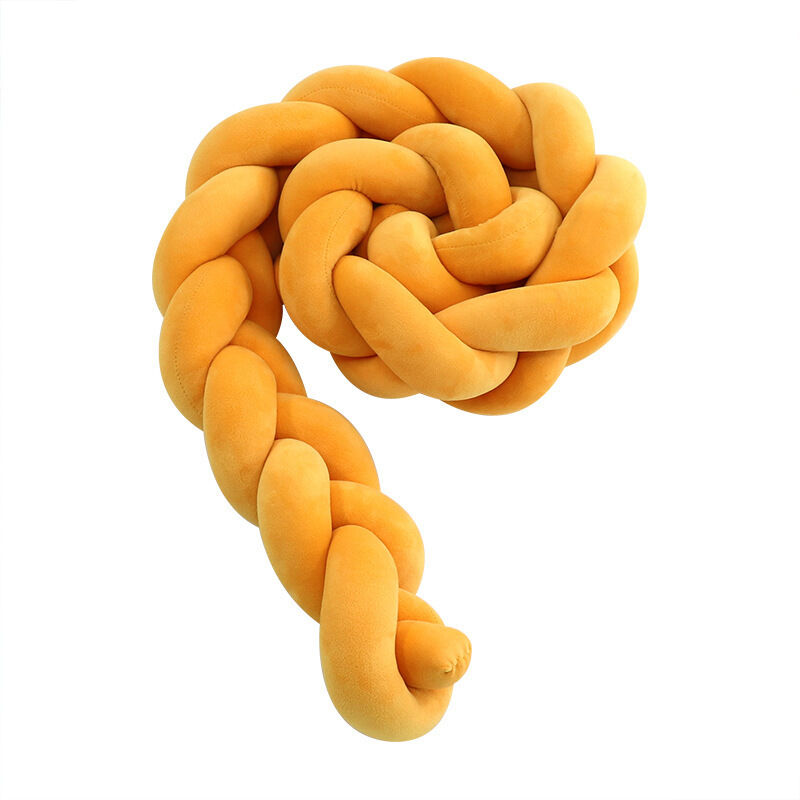 Tour de lit bébé- 3 Tissage Bébé Coussin Serpent Tressé Pare - Choc Velours Protection lit Bumper Pépinière pour Les Nouveau-Nés Lit Chambre Décor