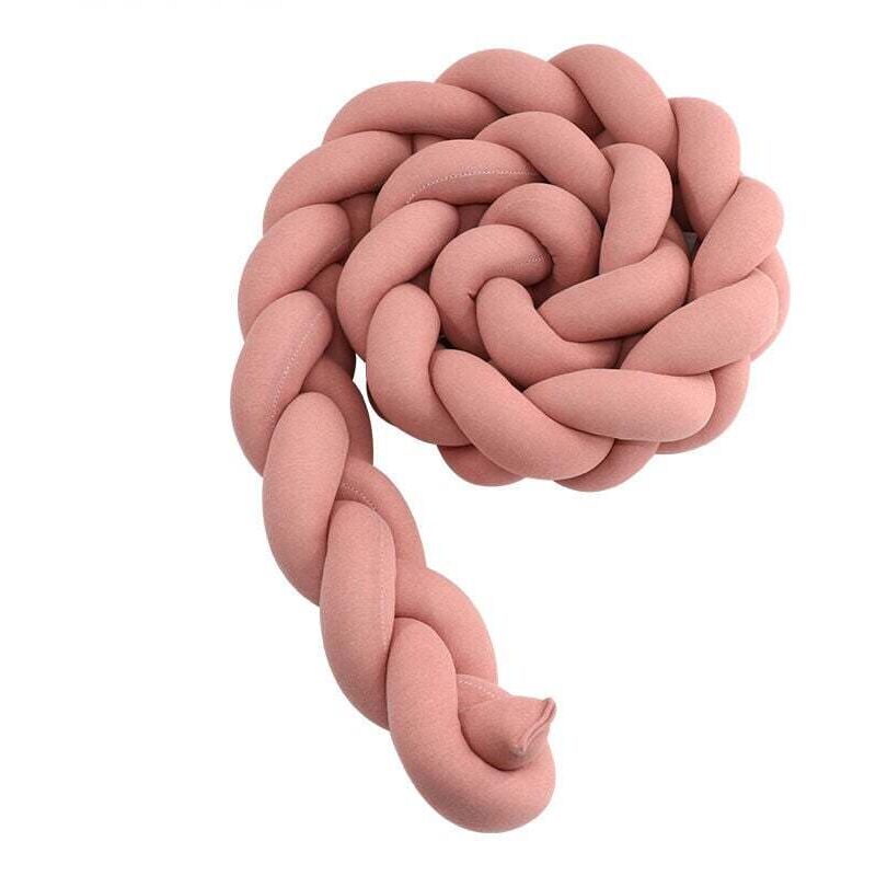 Tour de lit bébé- 3 Tissage Bébé Coussin Serpent Tressé Pare - Choc Velours Protection lit Bumper Pépinière pour Les Nouveau-Nés Lit Chambre Décor
