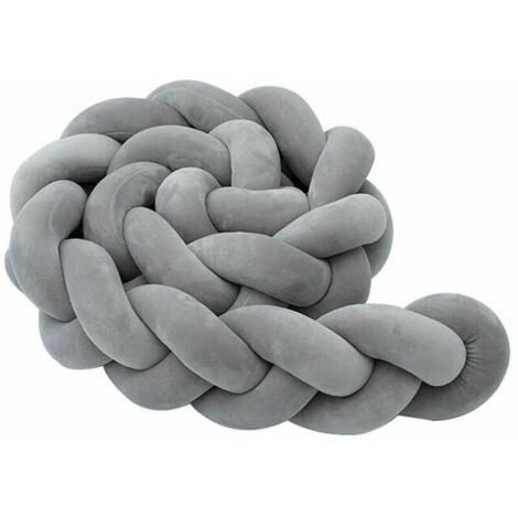 Tour de lit bébé gris 100 x 13 x 7 cm – Protection douce en flanelle et coton – Décoration élégante pour lit d'enfant