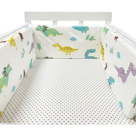 Tour de Lit Bébé MERKMAK Coussin Respirant Anti-choc Coton, Contour de Lit Bébé 200X30cm