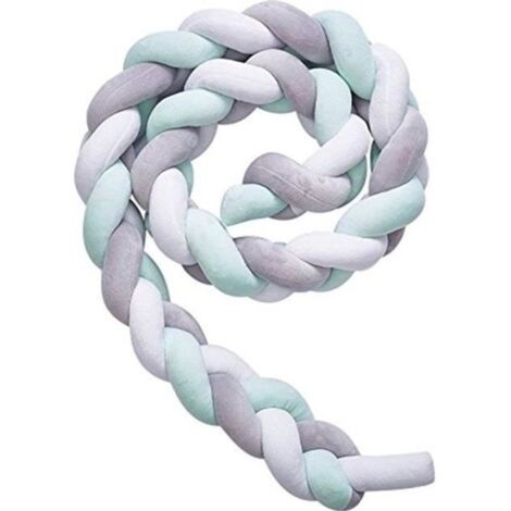 Tour de Lit Bébé Tressé Pare-chocs Velours Protection bébé sécurité Tour de Canapé Souple pour Bébé Protection Chambre Décor (2M)