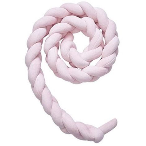 Tour de Lit Bébé Tressé Pare-chocs Velours Protection Bébé Sécurité Tour de Canapé Souple pour Bébé Protection Chambre Décor Rose