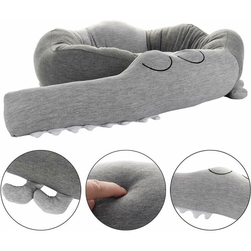 Tour de lit bébé Bordure de lit, oreiller de lit de bébé, pare-chocs de bébé de style crocodile, bordure de lit pour couverture de lit de bébé