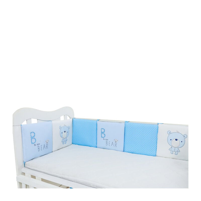 l&h-cfcahl - tour de lit bleu 30x30cm 6 pièces pratique