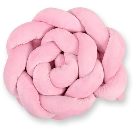 Tour de lit MINKY tressé pour lit bébé 180 cm - rose