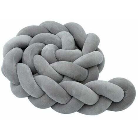 Tour de lit, pare-chocs pour bébé, pare-chocs pour bébé, protection de bord de tissage, décoration de garde-tête pour lit de bébé (gris, 100 13 7 cm)--