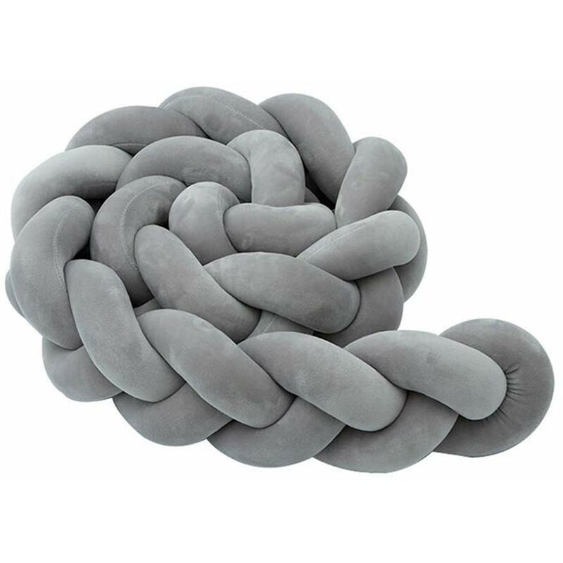 Tour de lit, pare-chocs pour bébé, pare-chocs pour bébé, protection de bord de tissage, décoration de garde-tête pour lit de bébé (gris, 100 13 7
