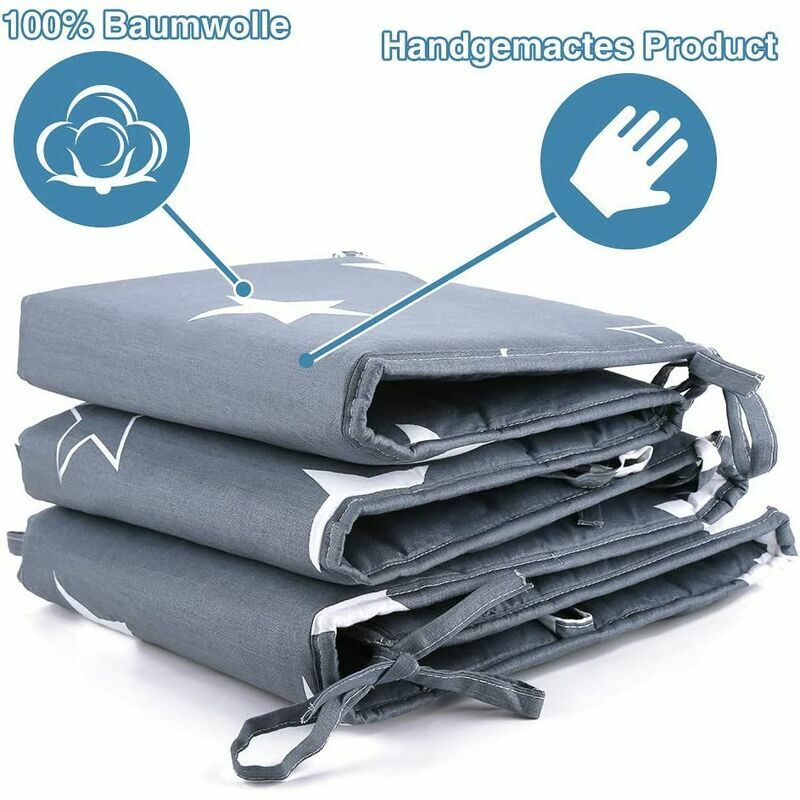 Tour de lit Protection avec schrpen multicolores Protection de tête nid gardelinge pour lit de bébé ours sur l' échelle 180x28 cm