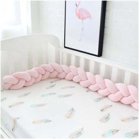 Tour de lit tressé 3M coleur de Rose Tour de lit bébé,