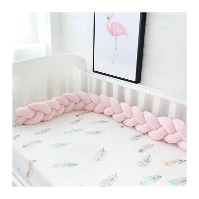 Trimec - Tour de lit tressé 3M coleur de Rose Tour de lit bébé-