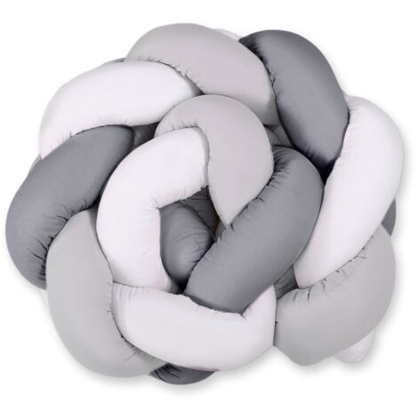 Tour de lit tressé - blanc-gris-anthracite