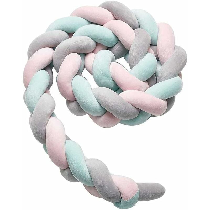 Tour de Lit Tresse Serpent Coussin Tour de Canapé Souple Tressé Pare-Choc pour Protection Les Nouveau-Nés Lit - Longueur 3M Décoration pour Lit Bébé