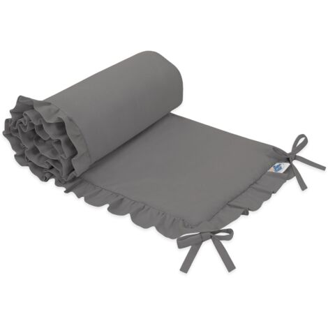 Tour de lit universel avec volant pour lit bébé - anthracite