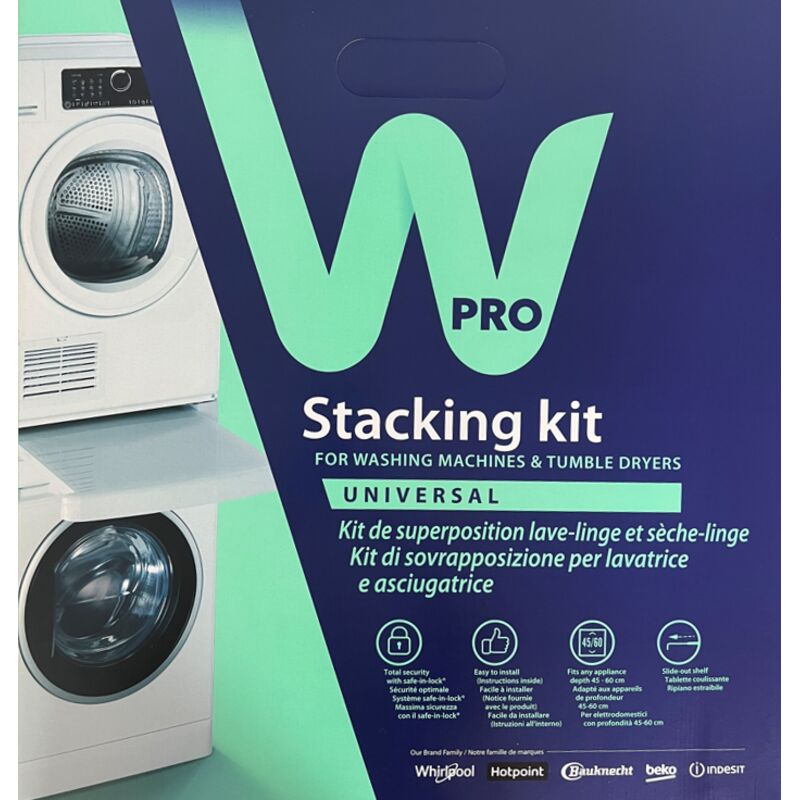 Tour de machine à laver et de sécheuse universelle Wpro avec étagère coulissante. Drivers Lave-linge