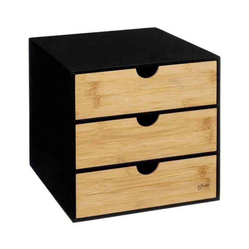 Five Simply Smart - Tour de Rangement Bureau Carrée 'Bava' 31cm Noir
