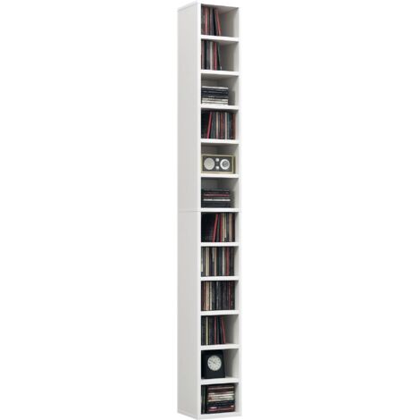 Tour de rangement multimédia haute et étroite 204 CD , Blanche