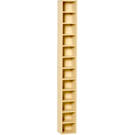 Tour de rangement multimédia haute et étroite 204 CD - Teinte chêne