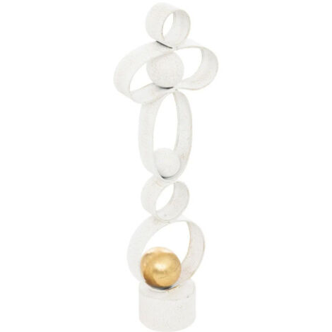 Tour Déco Design en Métal "Rob" 65cm Blanc
